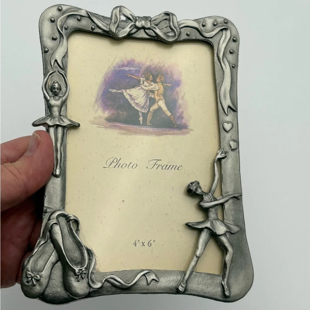 Vintage Pewter Ballet Dancer Photo Frame - 4x6 Photos - Two Available